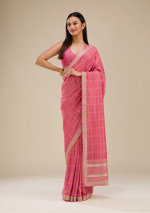 Tussar Bandhani Saree - Peacock Blue